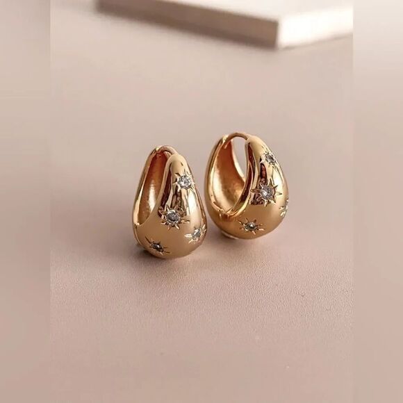 Anthropologie Jewelry - diamond hoop earrings A134
